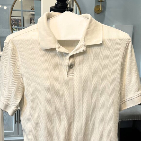 Alfani Stretch Waffle Striped Collared Polo Shirt S - Picture 1 of 7